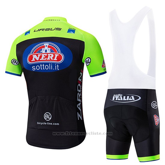 2019 Maillot Cyclisme Neri Italie Vert Noir Manches Courtes et Cuissard